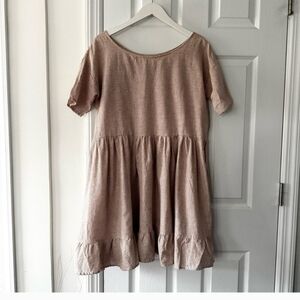 Hackwith Design House Brick Striped Gathered Dress Shorter Length No Size Listed